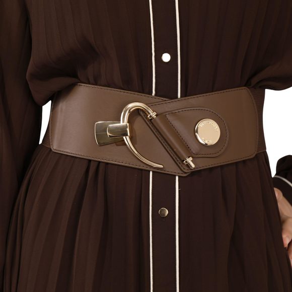 - Cowhide Leather Elastic Belt For Women, Darlene - Brown (golden Buckle),⭐️ - Picture 3 of 7